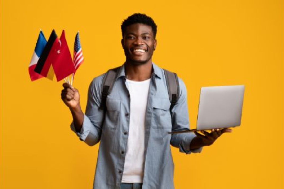 Studente all'estero app come imparare nuova lingua 