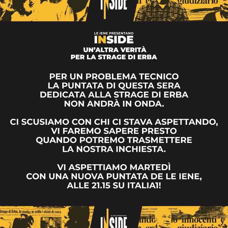 Le Iene presentano: Inside perché non è andato in onda, la spiegazione di Mediaset