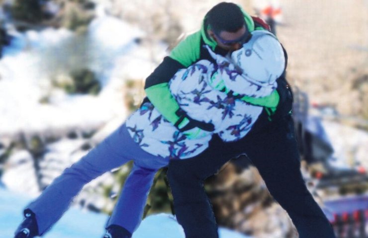 Michelle Hunziker ed il fidanzato Alessandro Carollo felicissimi sulla neve
