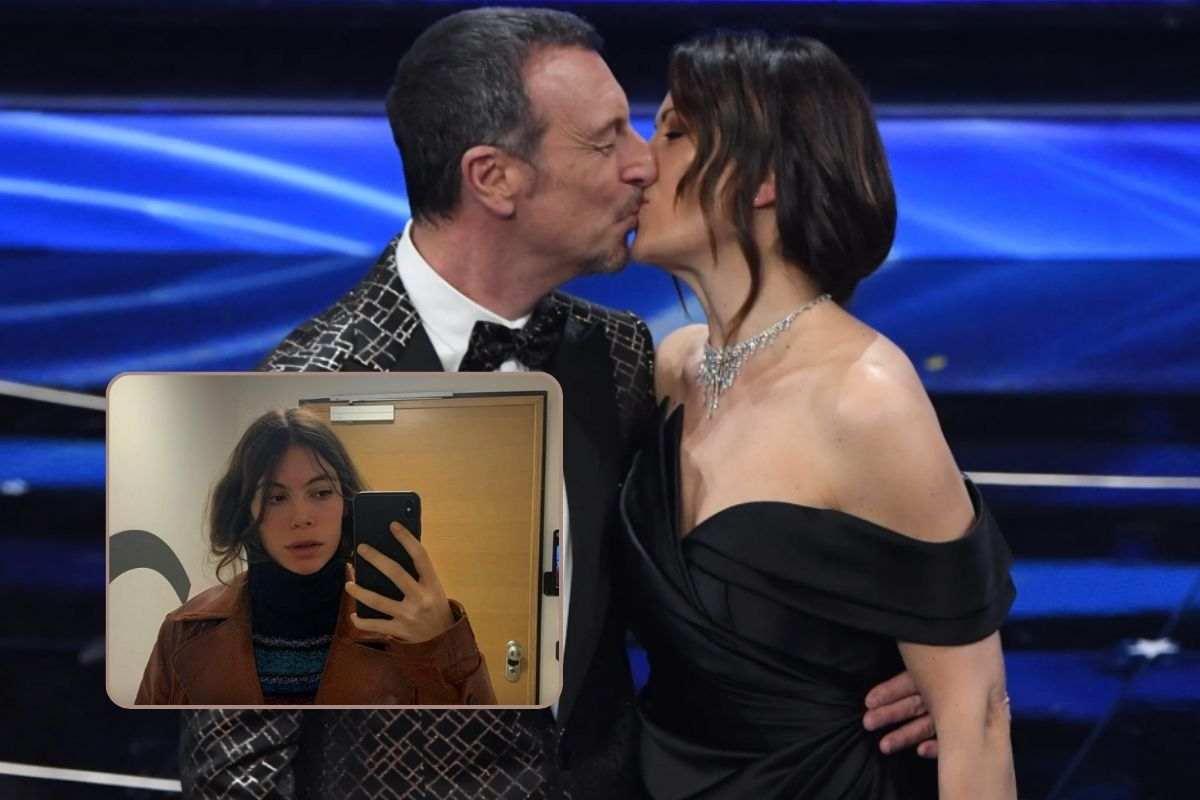 Amadeus e Giovanna si baciano sul palco di Sanremo