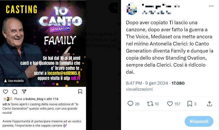 Gerry Scotti ed Antonella Clerici, Mediaset copia la Rai con "Io canto Generation Family"