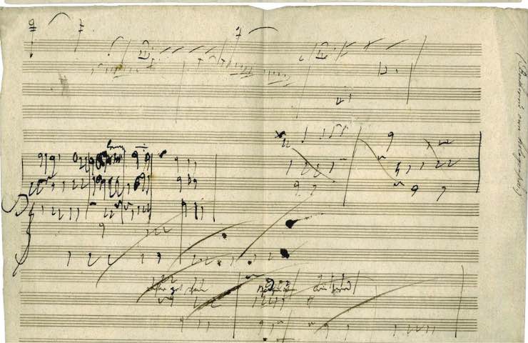 Una pagina di spartito di Ludwig Van Beethoven